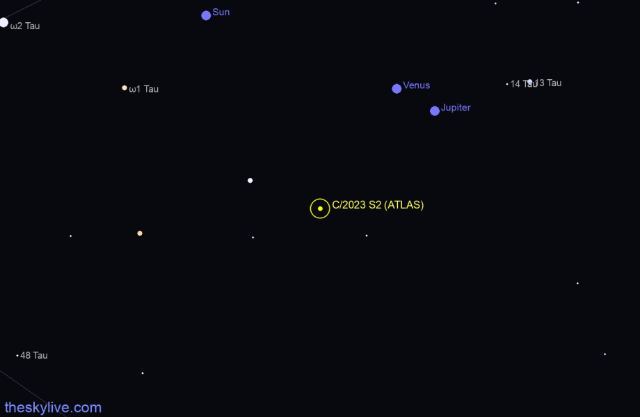 Finder chart of C/2023 S2 (ATLAS)