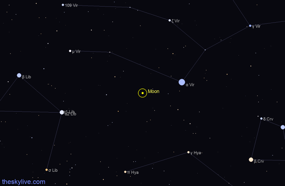 Finder chart of Moon in Sagittarius on April,29 2024